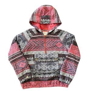 Forever 21 Girl’s 3/4 Zip Up Sweater Hoodie Light Weight Corral Blue Size 13/14